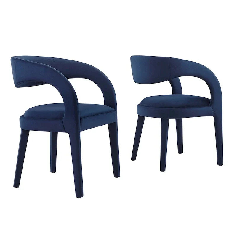 Set of Two Pinnacle Performance Velvet Dining Chairs