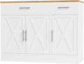 Shintenchi Modern Farmhouse Sideboard Buffet Cabinet with Storage with 3 Doors