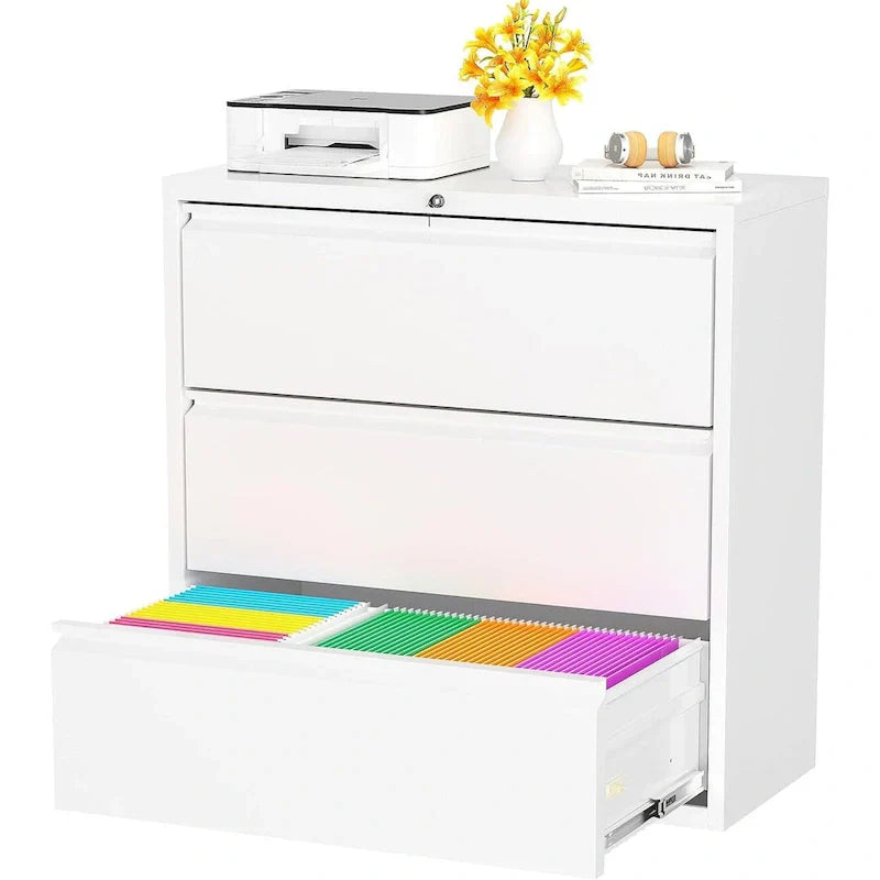 Metal Locking File Cabinet with 3 Drawers for Home Office