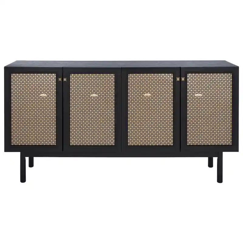 SAFAVIEH Micaela 63-Inch 4-Door Media TV Stand - Dimensions: 63.1" W x 16.3" D x 31.7" H