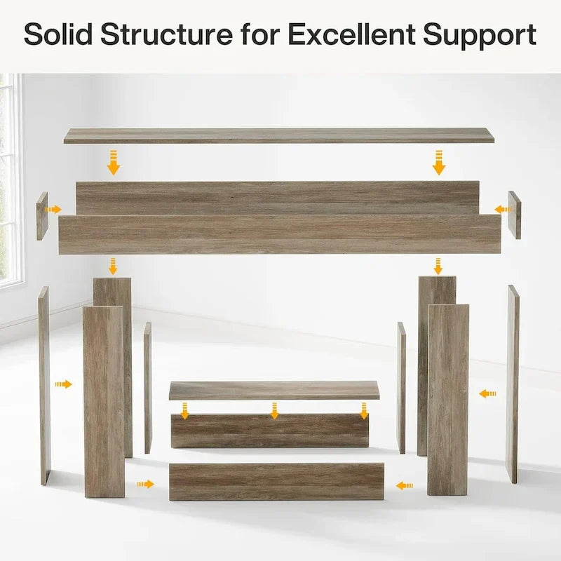 Rustic 2-Tier Entryway Table for Living Room, Hallway, and Foyer