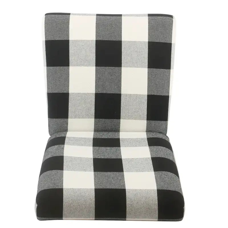 Set of 2 HomePop Black Plaid Parsons Dining Chairs
