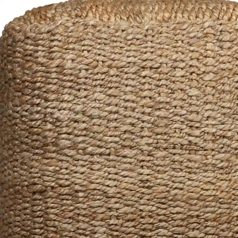 HomeRoots 18-Inch Natural Jute Woven Cube Pouf Ottoman