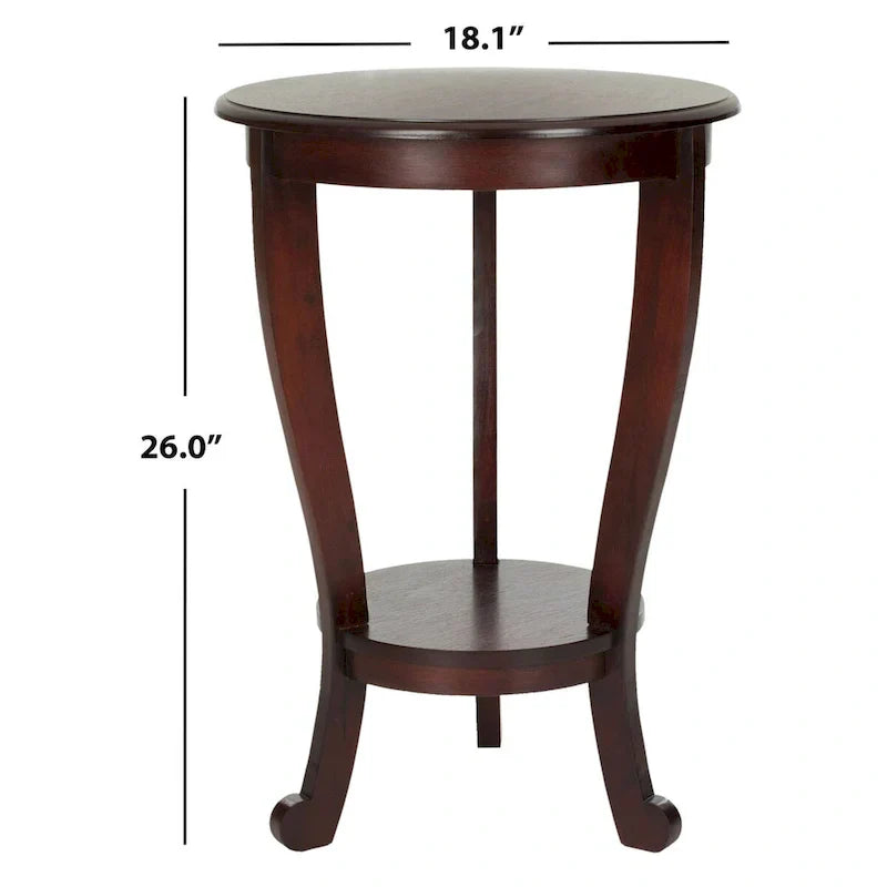 SAFAVIEH Carlotta Grey Pedestal Side Table - Dimensions: 18.1" W x 18.1" D x 26" H