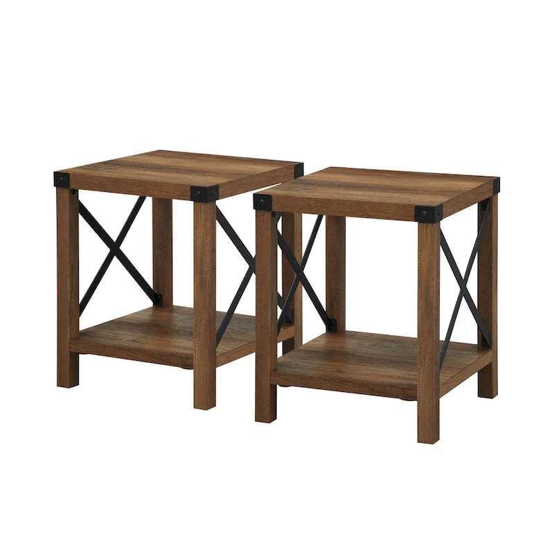 Set of 2 Middlebrook Kujawa 18-Inch X-Side Accent Tables