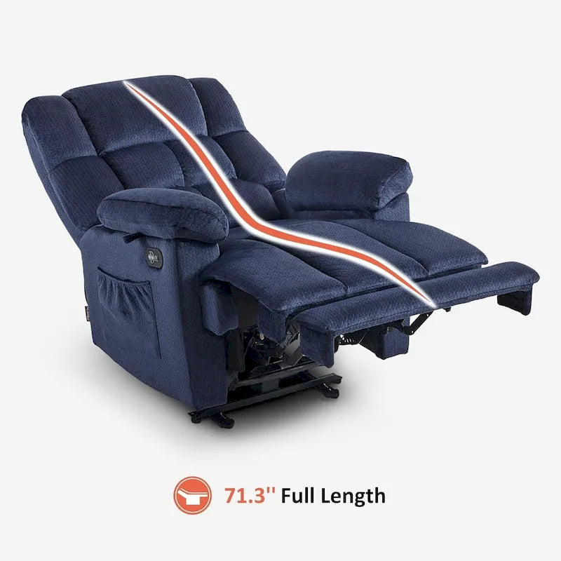 MCombo Heated Massage Electric Recliner Chair for Living Room - Fabric R6233
