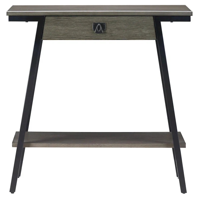 Leick Home Empiria Wooden Console Table with Drawer and Metal Frame