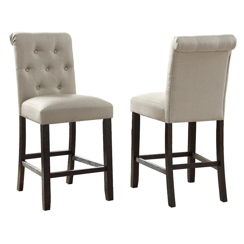 Roundhill Furniture Leviton 5-Piece Counter Height Dining Set in Antique Black Wood Finish