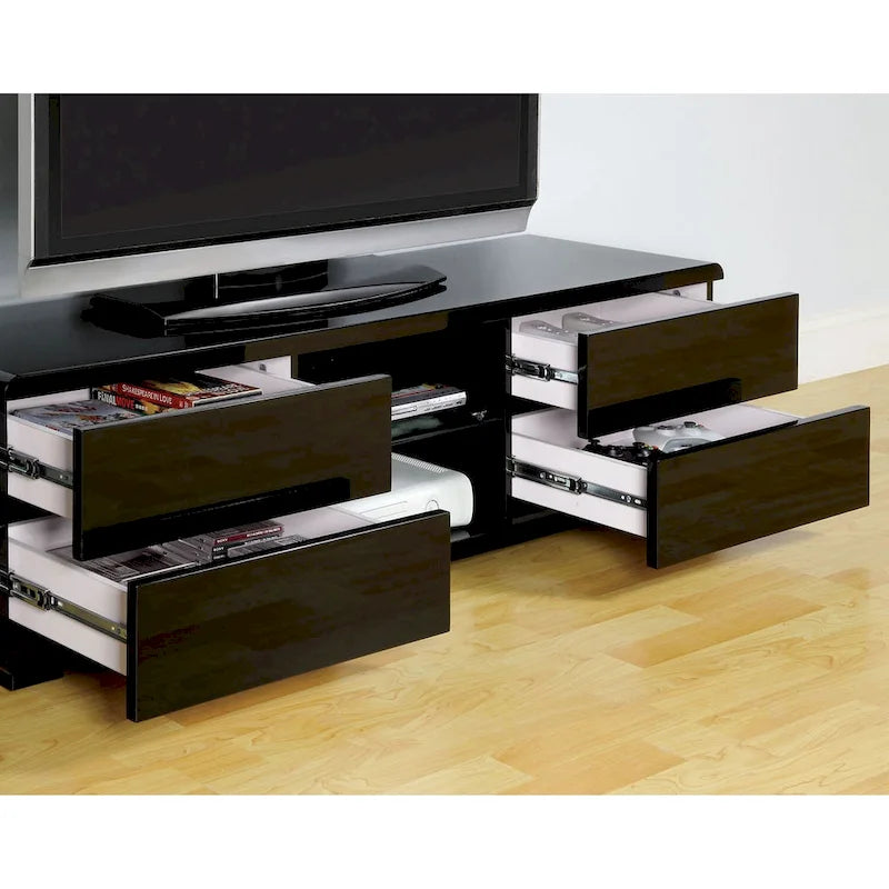 High Gloss Lacquer TV Stand with 4 Drawers
