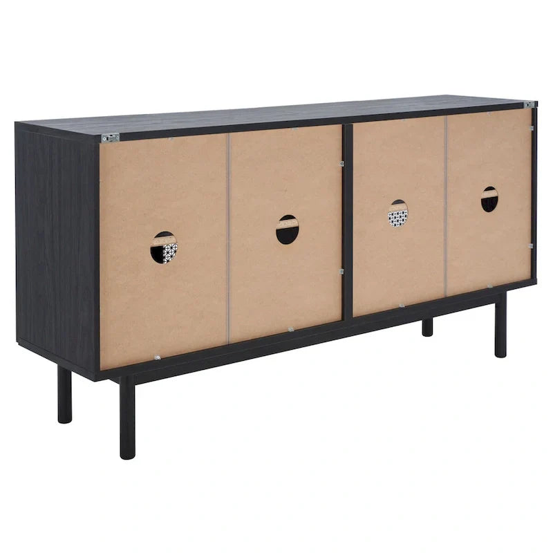 SAFAVIEH Micaela 63-Inch 4-Door Media TV Stand - Dimensions: 63.1" W x 16.3" D x 31.7" H