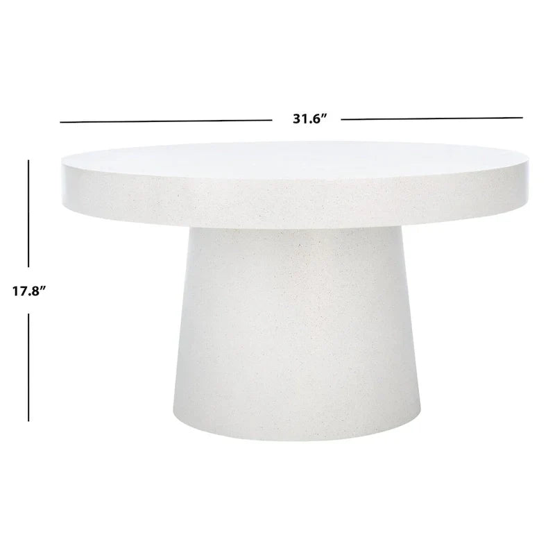 SAFAVIEH Berenice Round Coffee Table - Paper Mache - Dimensions: 31.6" W x 31.6" L x 17.8" H