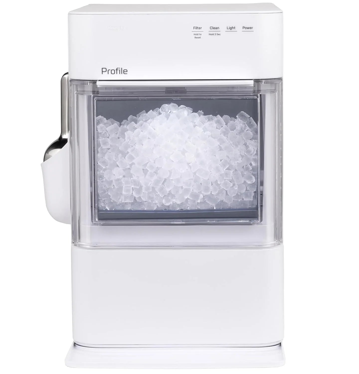 GE Profile Opal 2.0 Ultra Nugget Ice Maker with Scale Inhibiting Filter, Scoop Included, 38 lbs in 24 Hours, Pellet Ice Machine with WiFi & Smart Connected, Stainless Steel