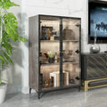 Glass-Door Display Storage Cabinet with LED Lighting