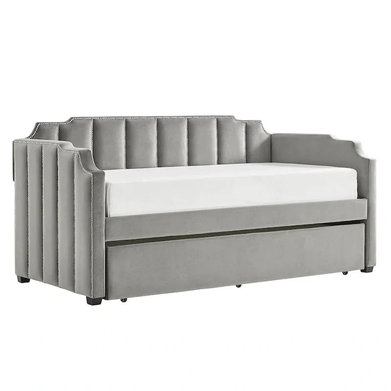 iNSPIRE Q Modern Chareau Glam Grey Velvet Daybed