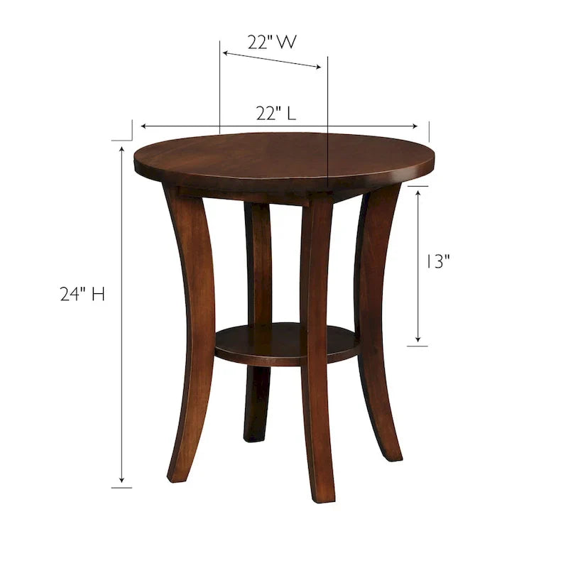 Leick Home Round Side Table Featuring a Convenient Shelf