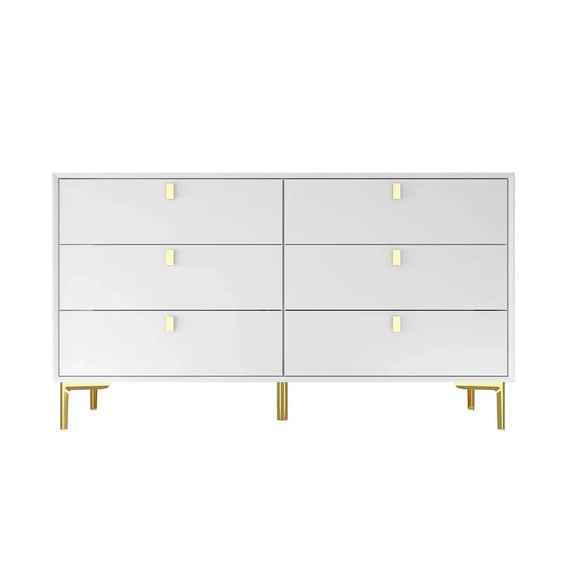 Mid-Century 6-Drawer Storage Dresser Chest Sideboard