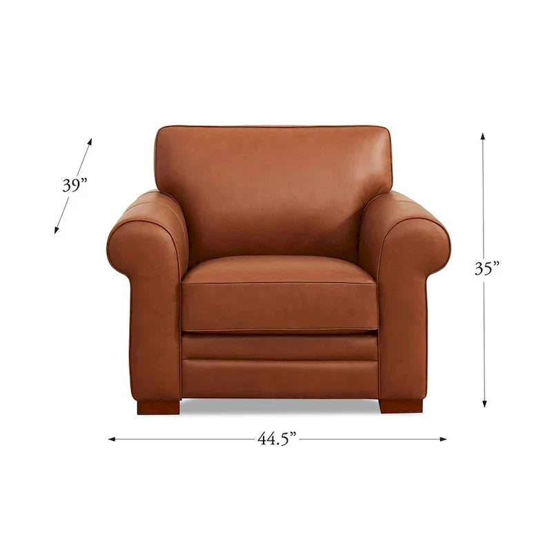 Hydeline Brookfield Premium Top Grain Leather Sofa and Chair Set