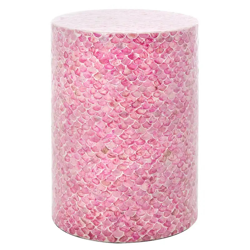 SAFAVIEH Rilla Dark Pink Round Accent Table - Dimensions: 13.8" W x 13.8" L x 19.7" H