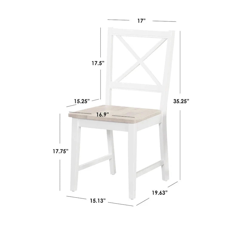 Set of 2 Solid Wood Crossback Dining Chairs by Simple Living
