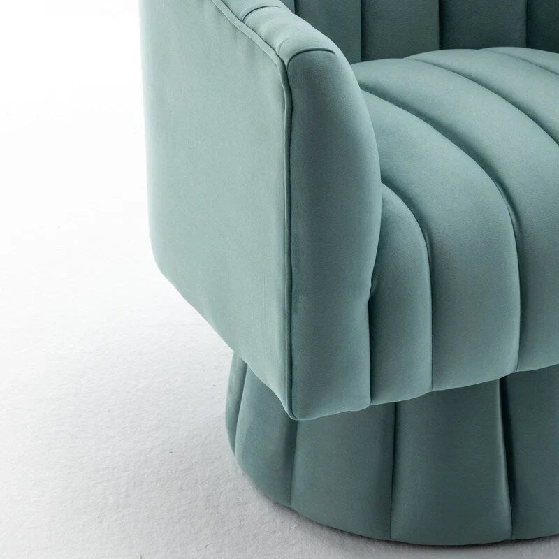 SEYNAR Set of 2 Modern Glam Velvet Upholstered Round Swivel Accent Barrel Chairs