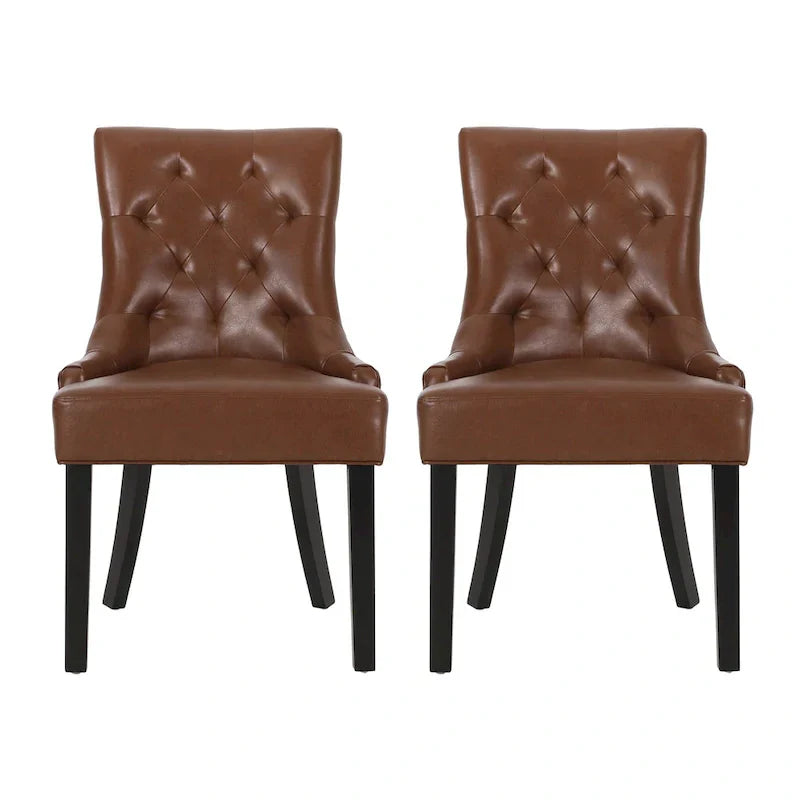 Set of 2 Cheney Tufted Dining Chairs by Christopher Knight Home