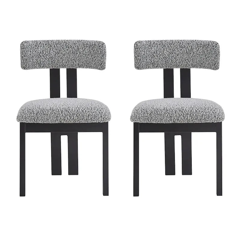 Set of 4 Astura Upholstered Dining Chairs with Iron Frame by Christopher Knight Home