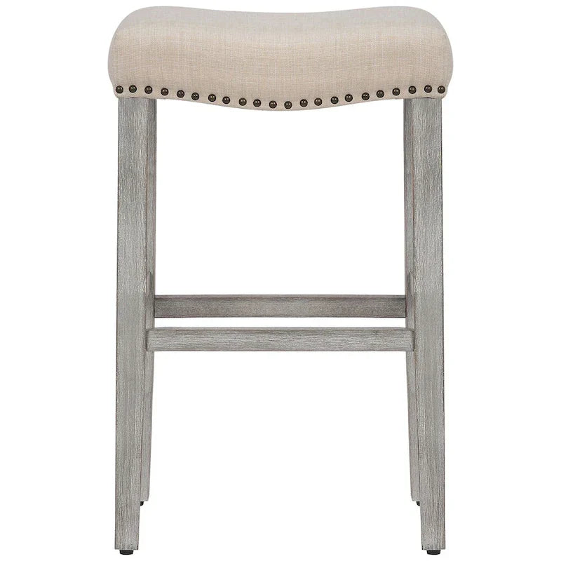 Set of 2 Jameson Gray Upholstered Polyester 29-Inch Bar Stools