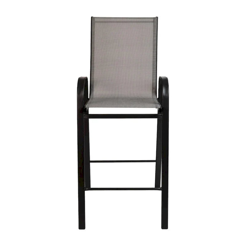 Set of 4 Outdoor Barstools with Flexible Comfort Material - Patio Seating