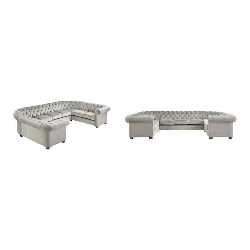 Gdansk 9-Person U-Shaped Chesterfield Sectional Sofa