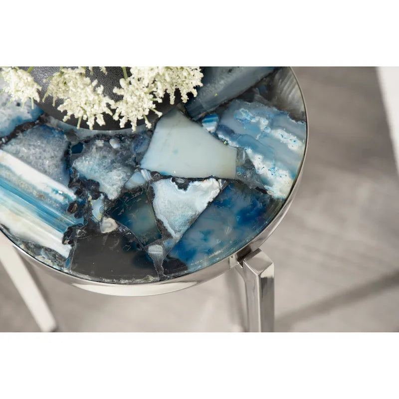 Kate and Laurel Aguilar Glamorous Drink Table - 9x9x23 Inches