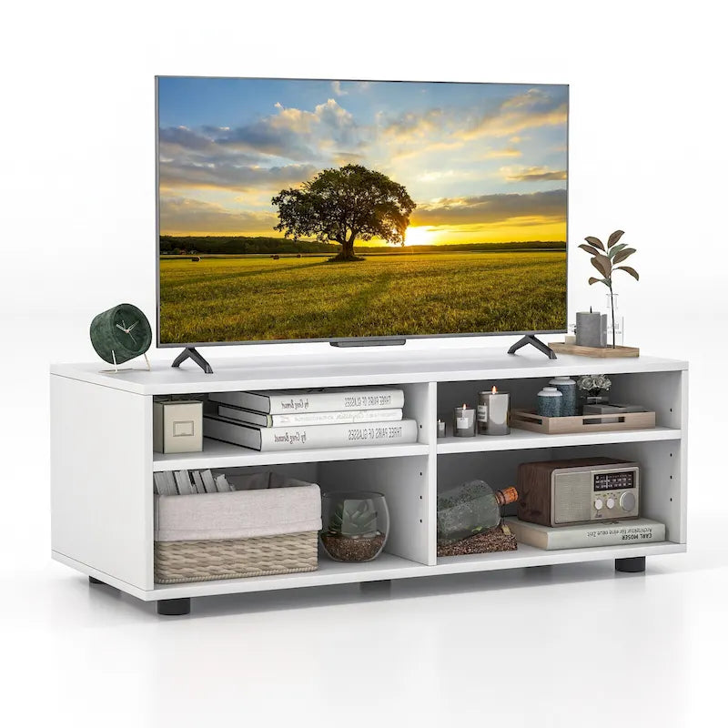 Gymax 4-Cubby TV Stand Media Console Entertainment Center