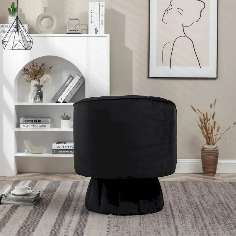 SEYNAR Contemporary Glam Velvet Round Swivel Accent Barrel Chair for Living Room