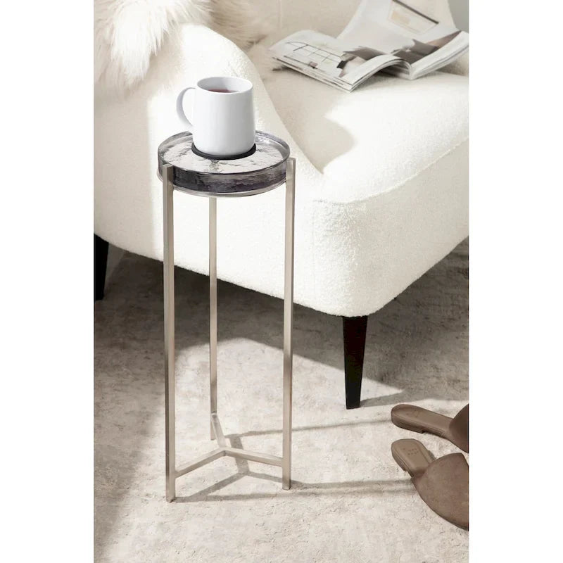 Kate and Laurel Aguilar Glamorous Drink Table - 9x9x23 Inches
