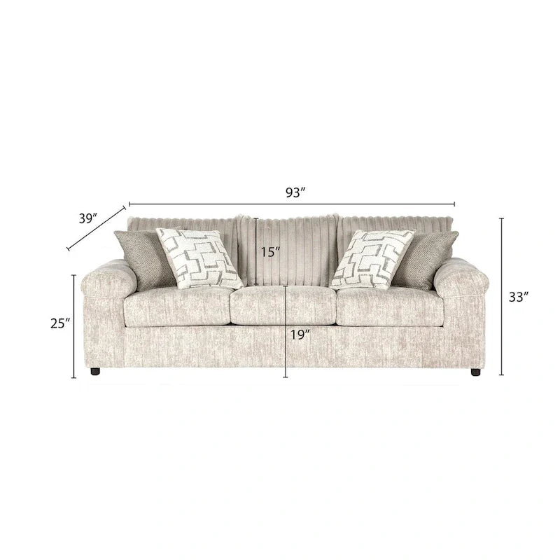 Roundhill Furniture Nason Wide Wale Corduroy Sofa, Loveseat, and Cuddle Chair Collection