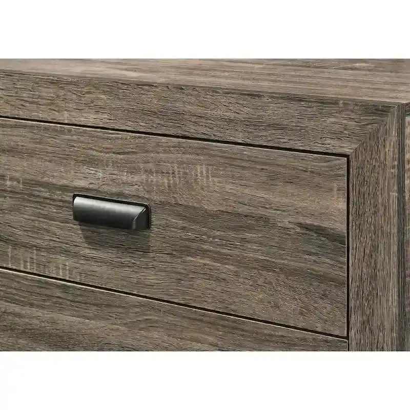 Linette 6-Piece Grey Contemporary Solid Wood and Veneer Upholstered Bedroom Set