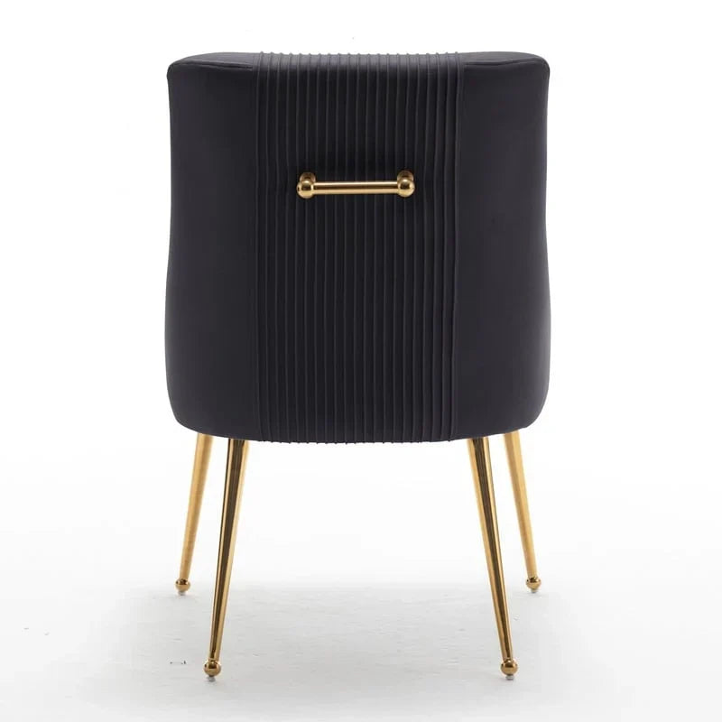 SEYNAR Set of 6 Modern Glam Boucle Velvet Dining or Vanity Chairs with Rear Handle