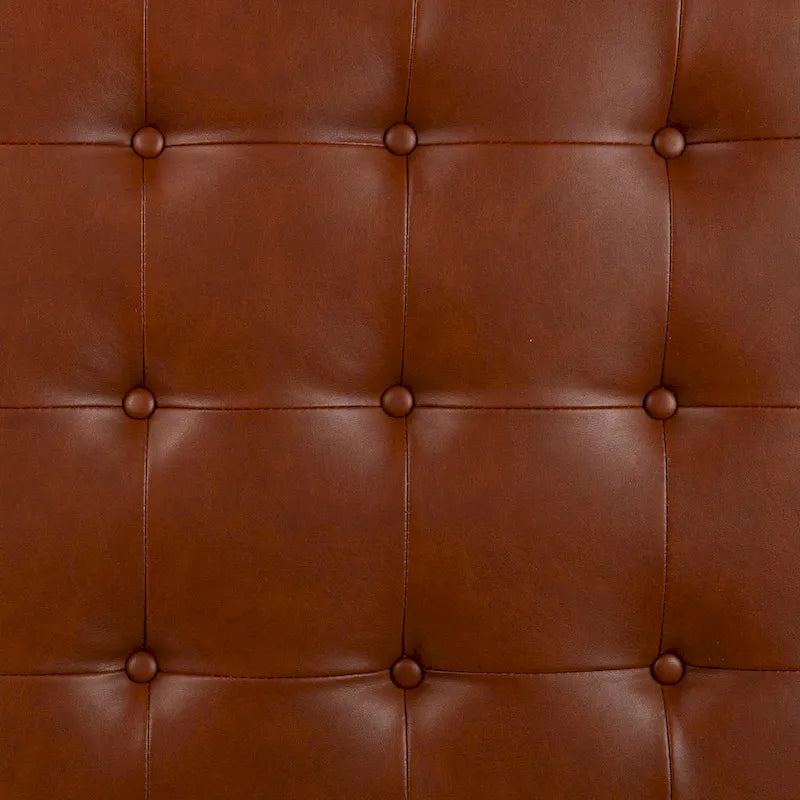 SEI Furniture Healy Tufted Ottoman in Faux Leather