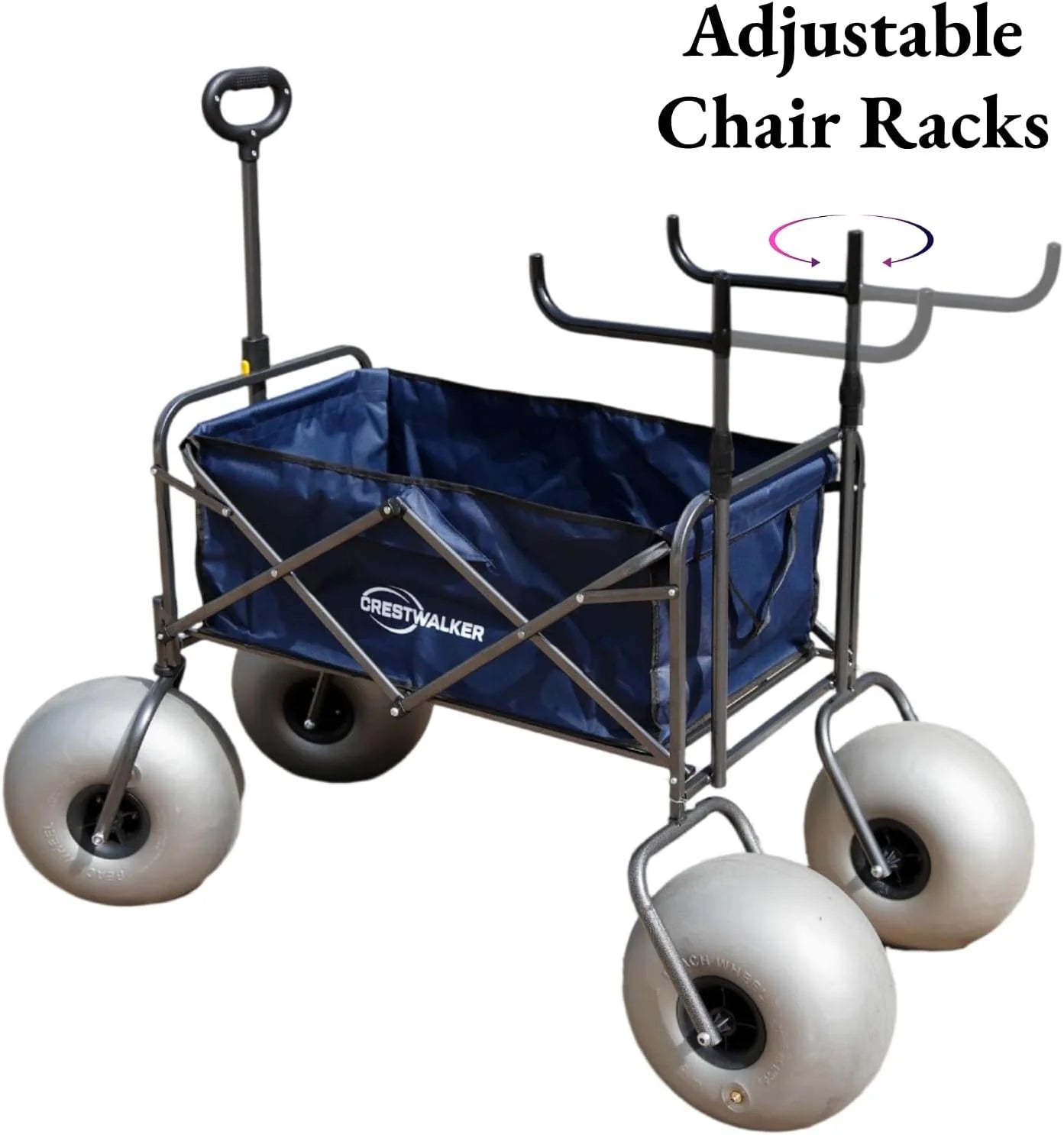 Beach Cart with 13" Balloon Wheels, Chair Racks & Pump Included