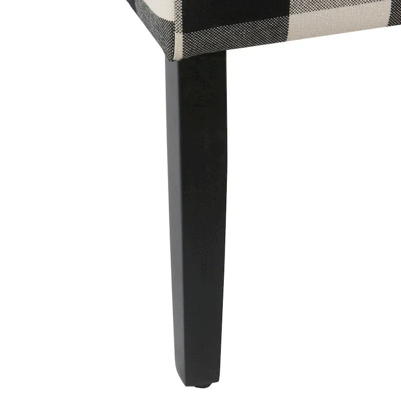 Set of 2 HomePop Black Plaid Parsons Dining Chairs