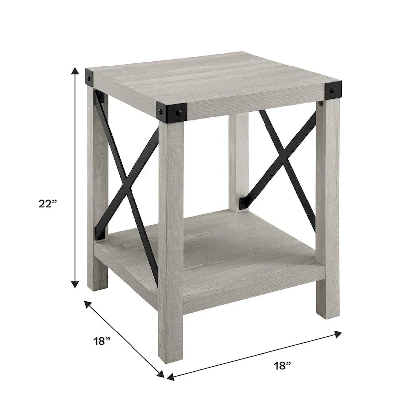 Set of 2 Middlebrook Kujawa 18-Inch X-Side Accent Tables