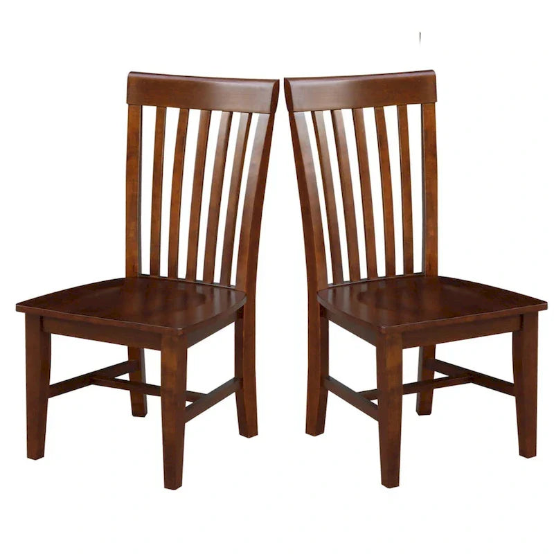 Set of 2 Cosmo Tall Mission Chairs in Solid Wood by International Concepts