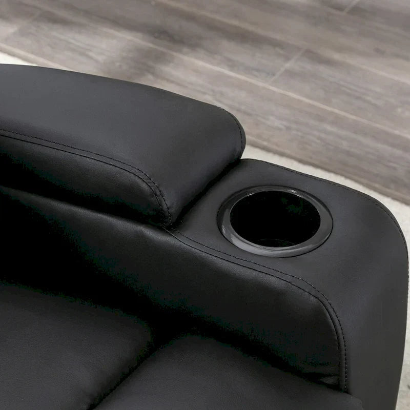 Manual Rocking Recliner Chair Featuring Massage Function and Cup Holders