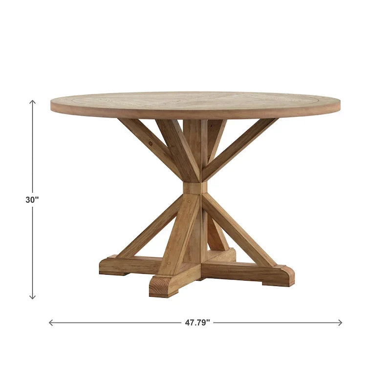 iNSPIRE Q Artisan Benchwright X-Base 48-Inch Round Dining Set