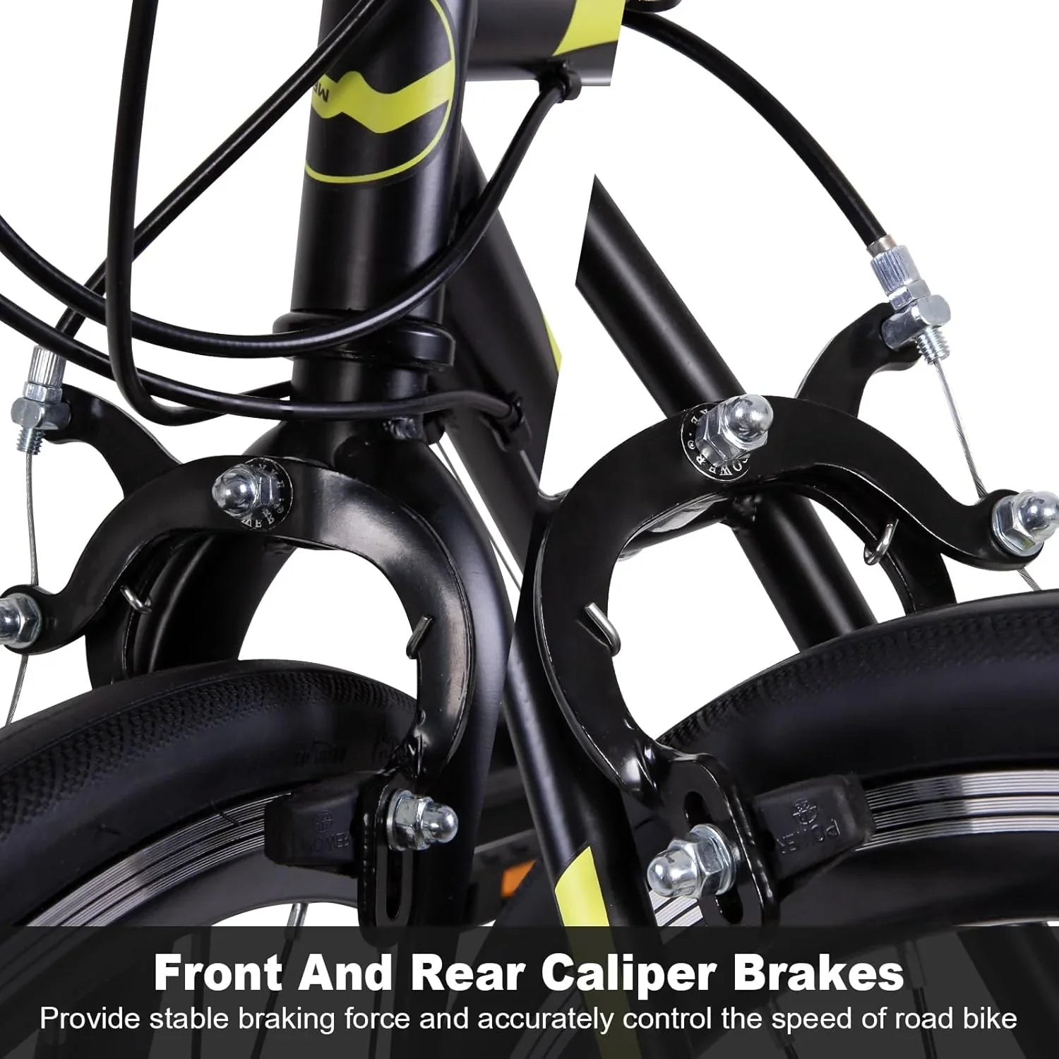 WEIZE Road Bike, 700C Wheel City Commuter Bicycle, Shimano 14 Speed Drop Bar, Racing Adult Bike with Caliper Brakes, High-Carbon Steel Hybrid Bikes