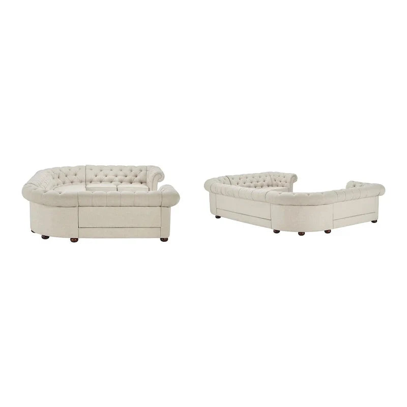 Gdansk 9-Person U-Shaped Chesterfield Sectional Sofa