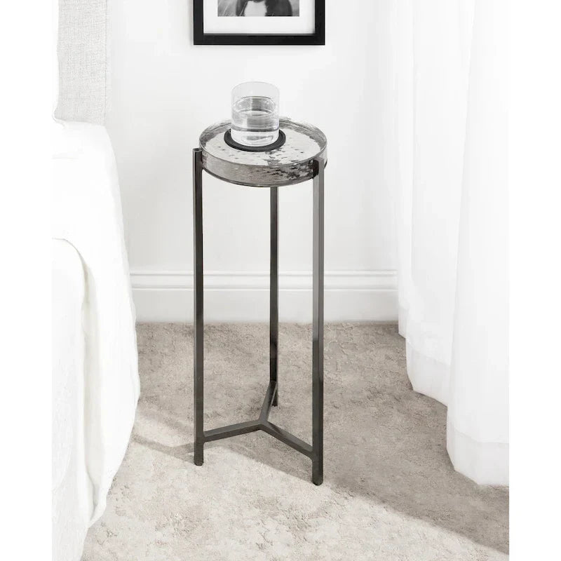 Kate and Laurel Aguilar Glamorous Drink Table - 9x9x23 Inches