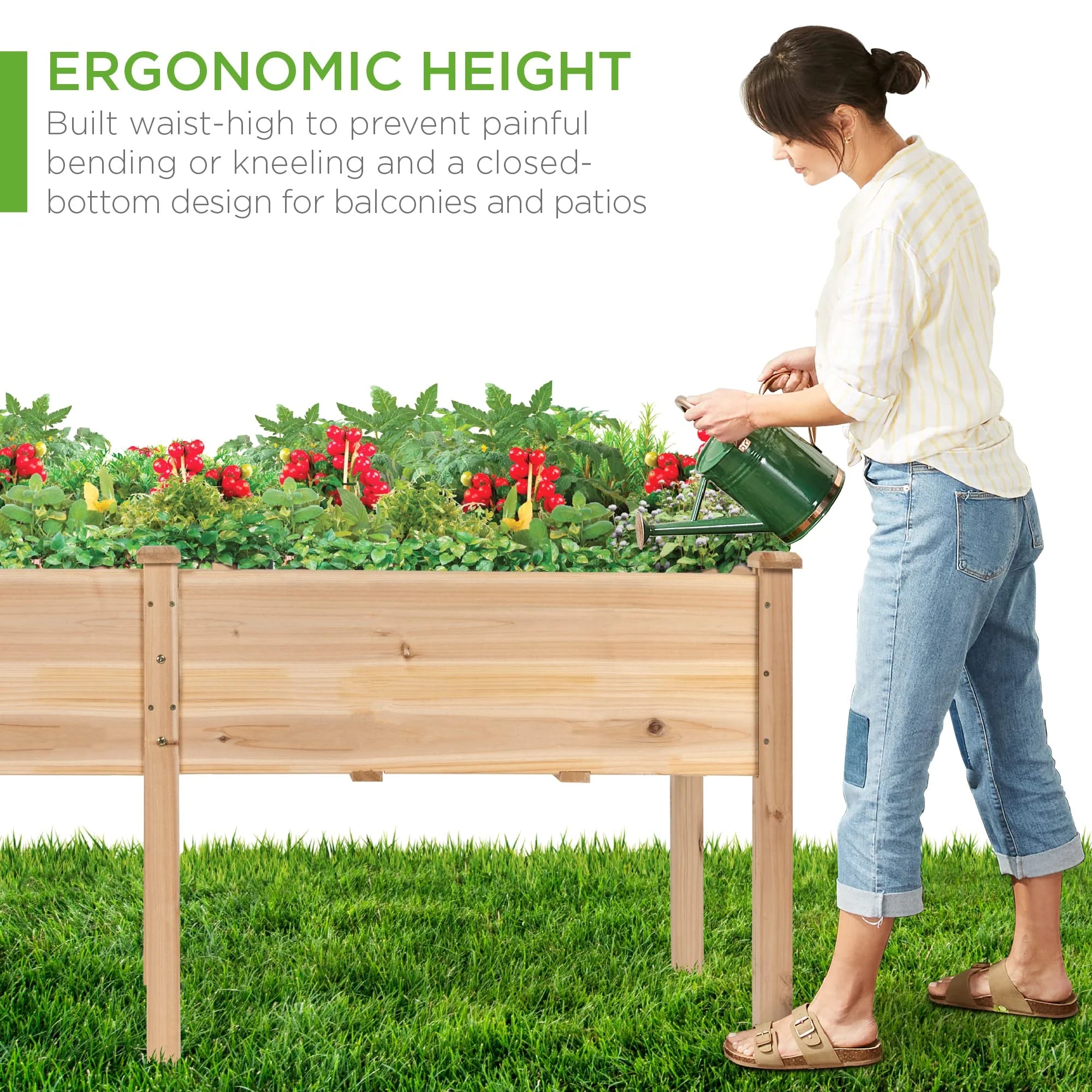 Best Choice Products 72x23x30 in Raised Garden Bed