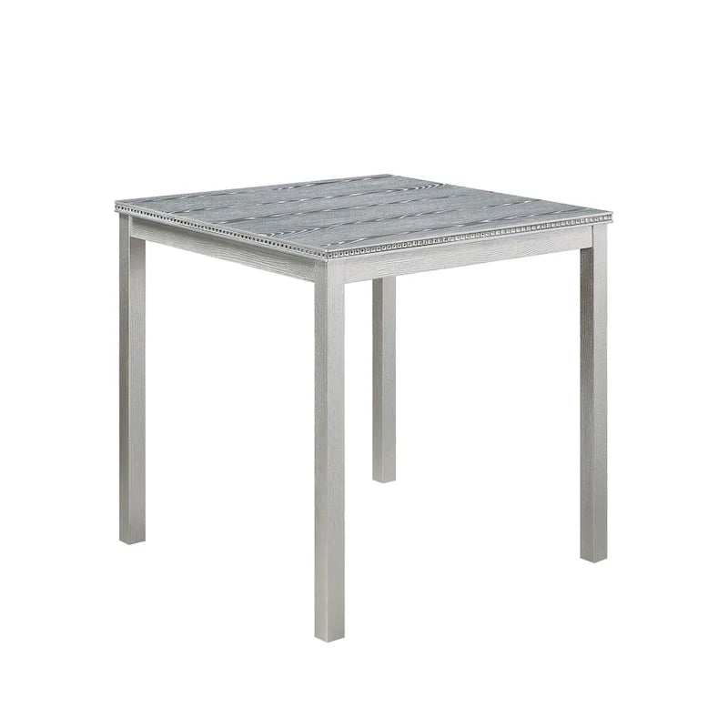 Modern 5-Piece Dining Set with Square Counter Height Table & 4 Upholstered Chairs