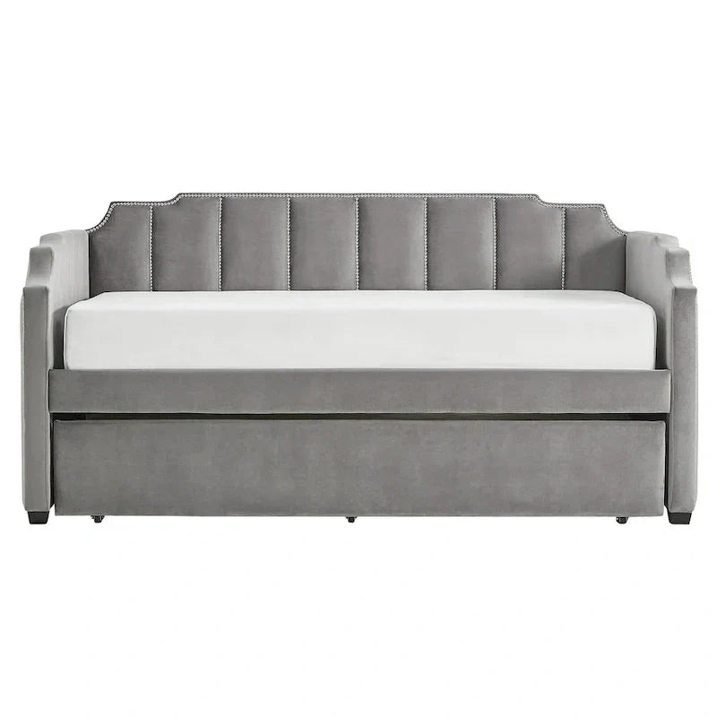 iNSPIRE Q Modern Chareau Glam Grey Velvet Daybed