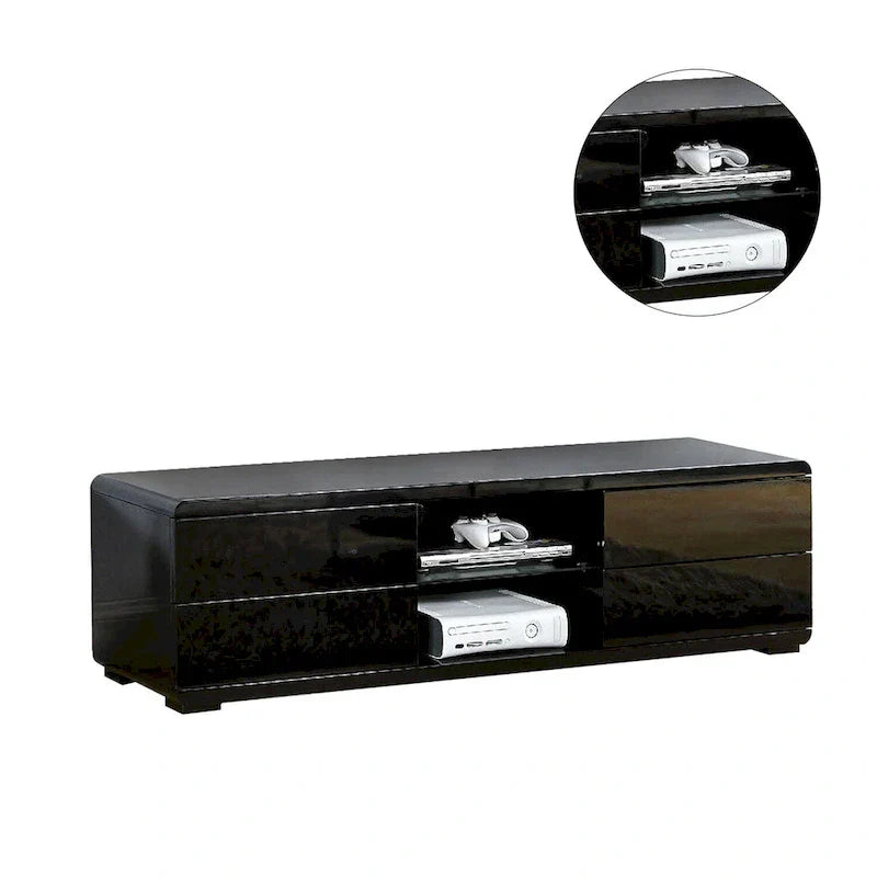 High Gloss Lacquer TV Stand with 4 Drawers